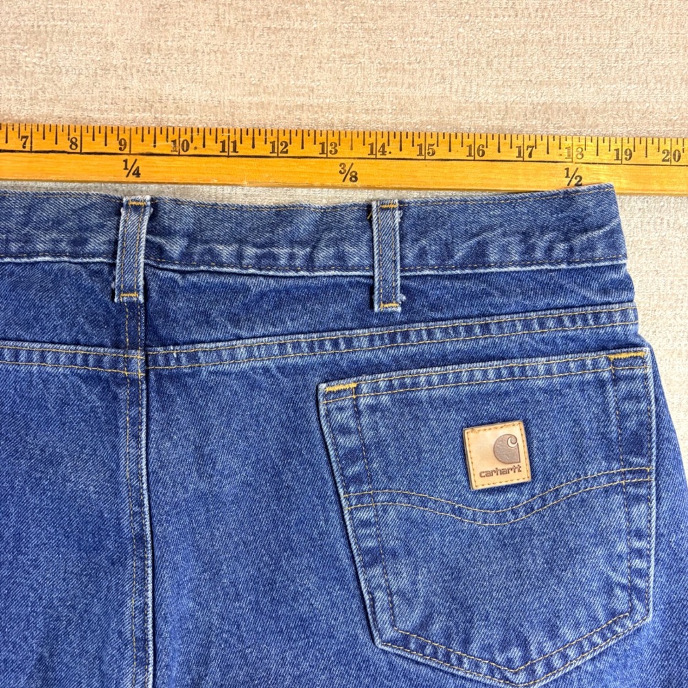 Carhartt B18 DST Traditional Fit Jeans Mens 40x32 Dark Stone Blue Denim Workwear - Picture 14 of 16